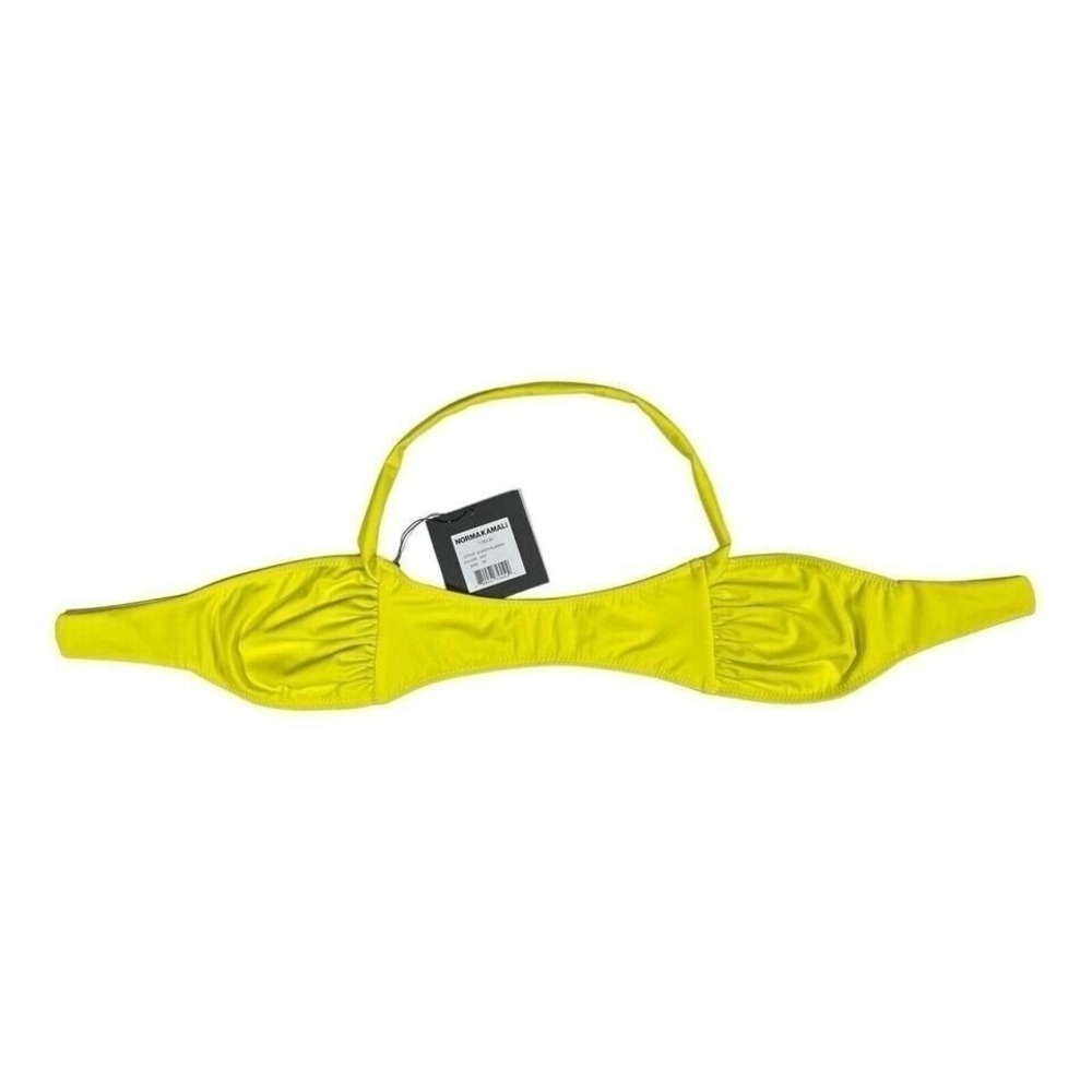 Norma Kamali Bikini Top XS Acid Yellow‎ Swim Bra NWT Nylon Spandex
